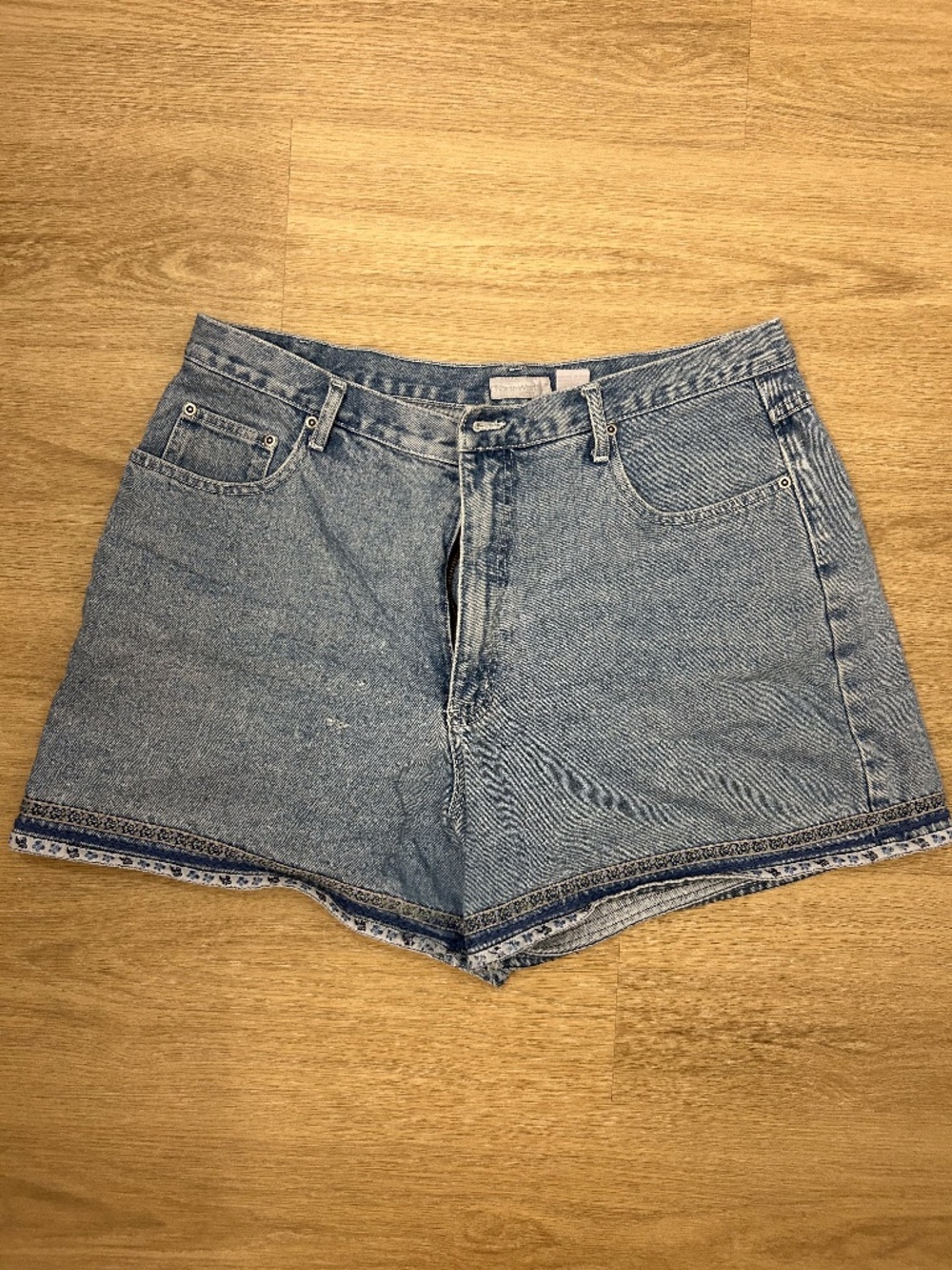 Patterned Jean Shorts